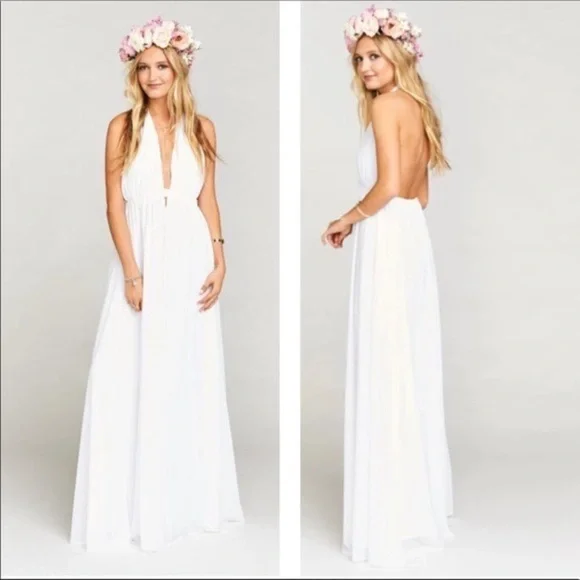 Show Me Your MuMu Luna White Halter Dress